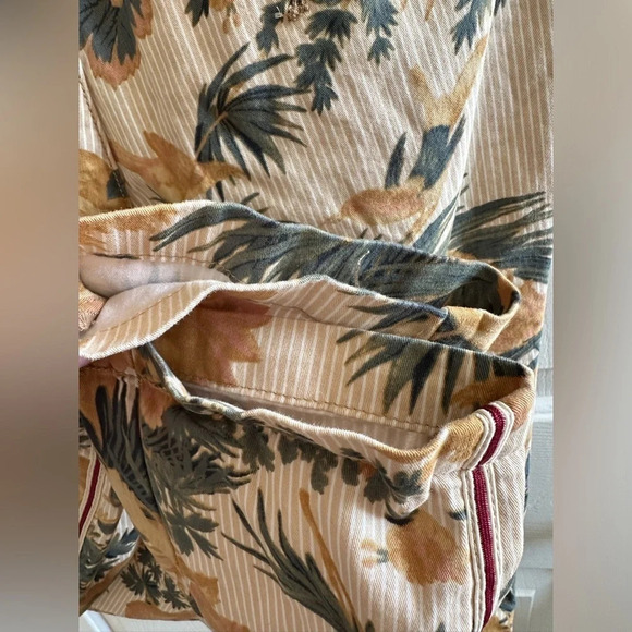 CHINO by Anthropologie Birds of Paradise Pants Size 28 Tuxedo Stripe Neutral - Picture 13 of 14